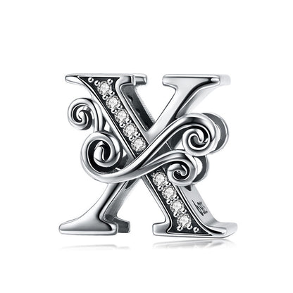 Stylish letter X charm with crystal accents