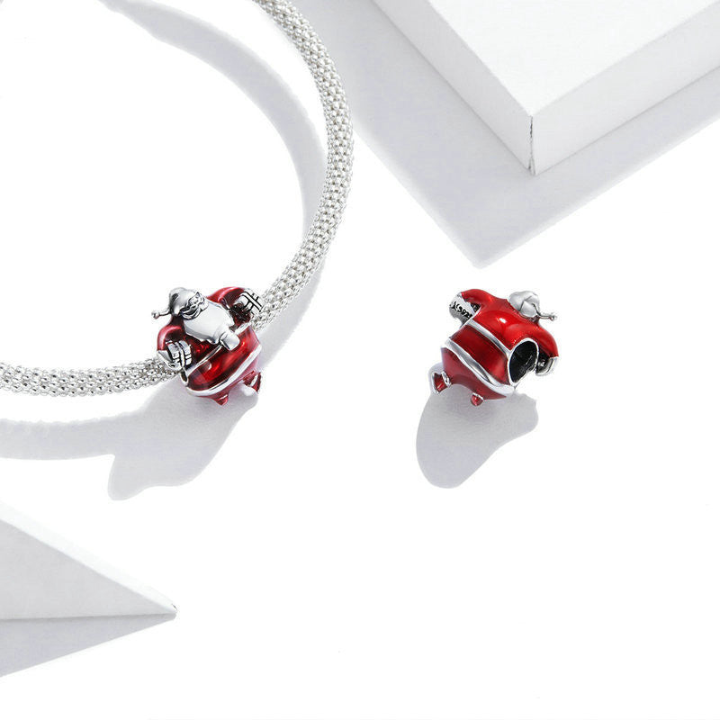 Santa Claus charm with bracelet, festive accessory