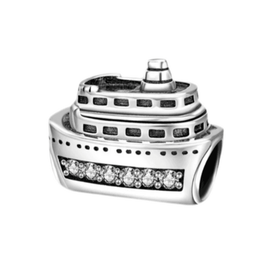 Elegant Cruise Charm in sterling silver with sparkling gemstones, designed for cruise lovers. A perfect accessory for travel enthusiasts.