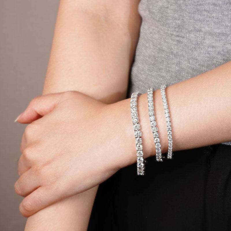 Moissanite Tennis Bracelets worn on wrist