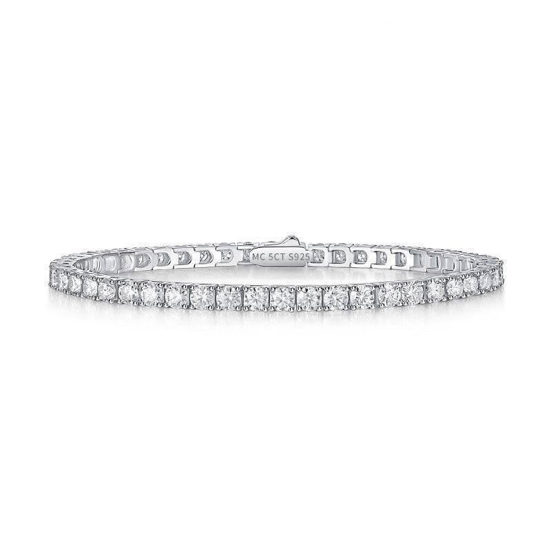 Elegant Moissanite Tennis Bracelet in silver